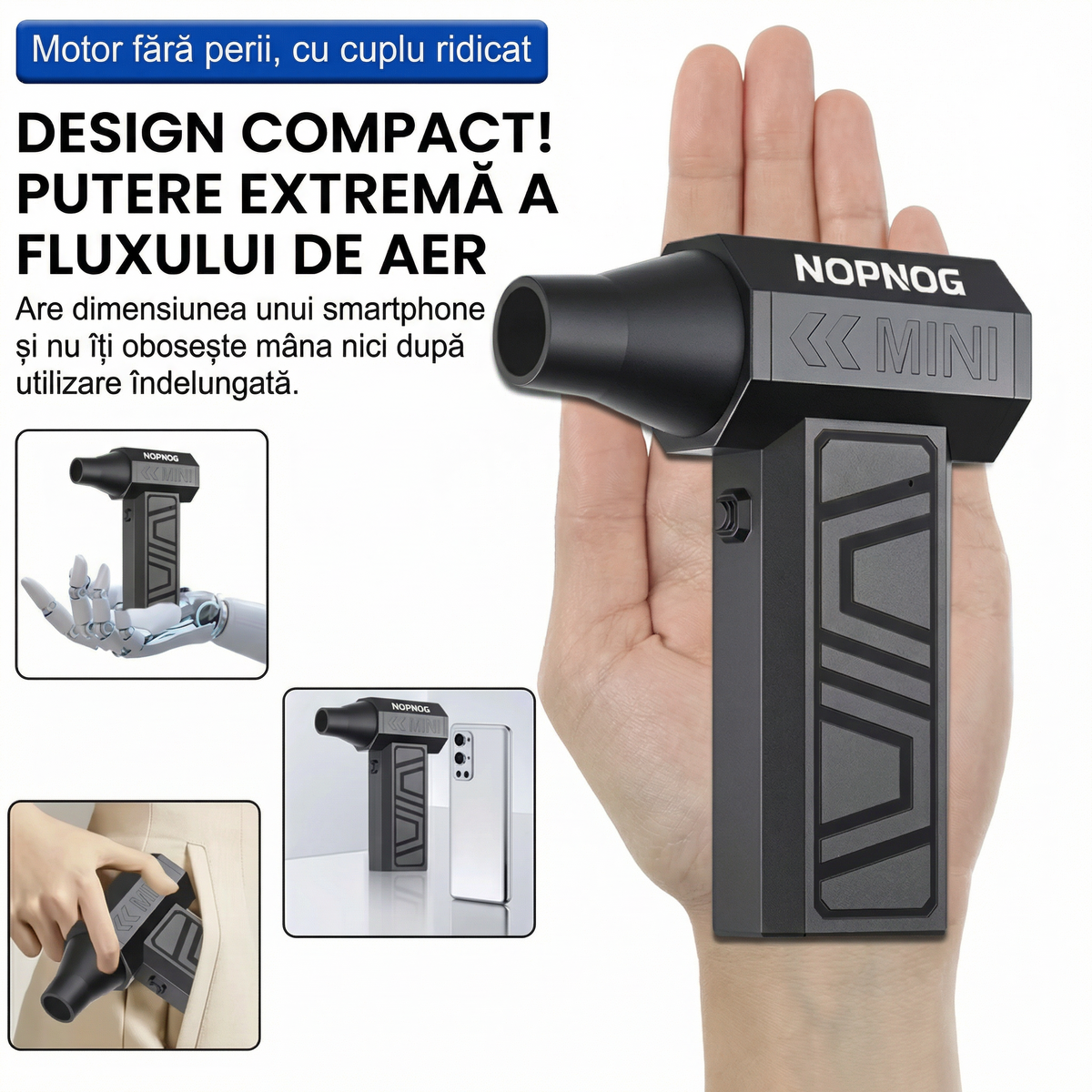 Suflantă Electrică Portabilă cu Ventilator Jet