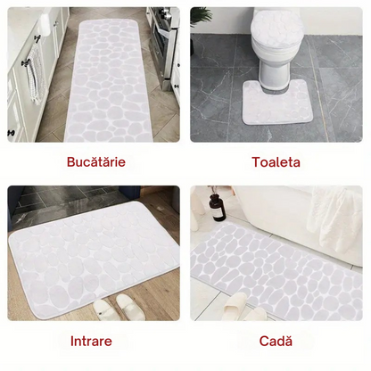 Set 4 Covorașe de Baie Antiderapante, Roșu