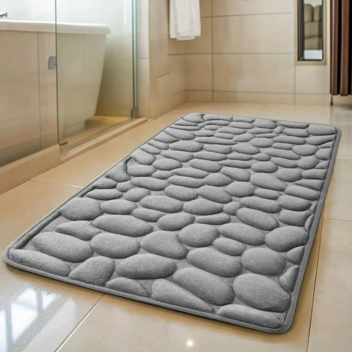 Set 4 Covorașe de Baie Antiderapante, Gri