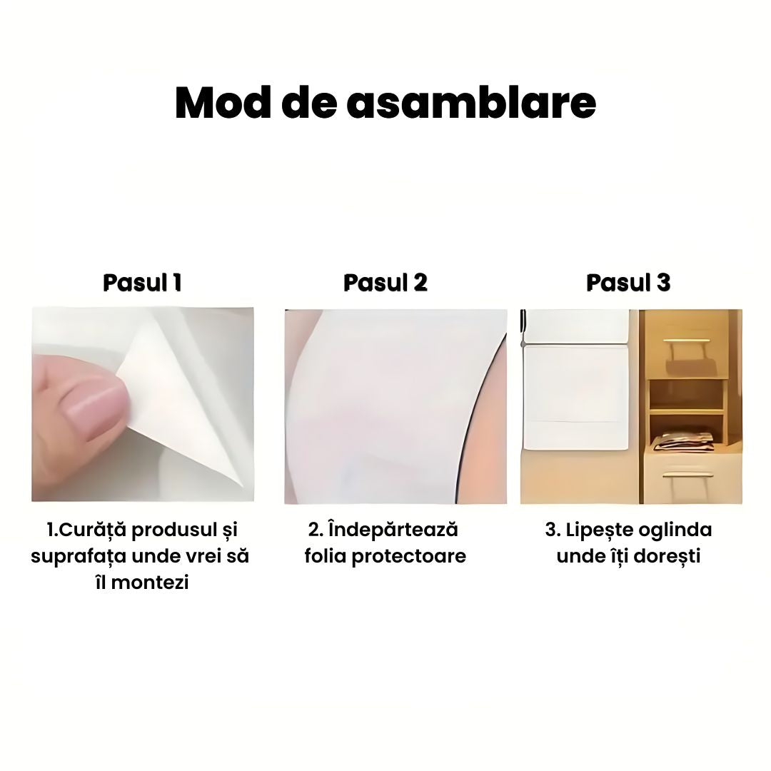 Oglinda Acrilică Flexibilă Autoadezivă 80x40 cm