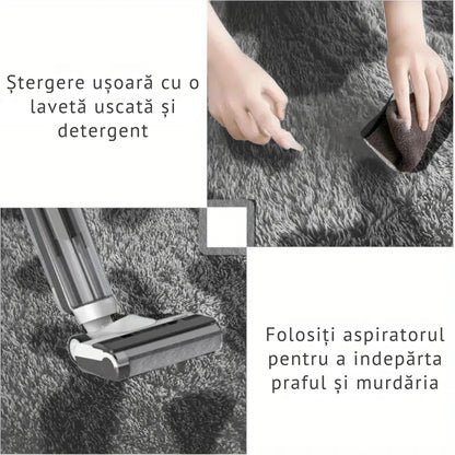 Covor Pufos Premium, Negru-Gri 200x280cm