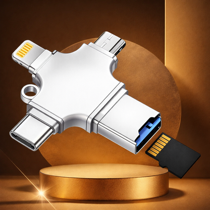 Cititor de Carduri Compatibil cu iPhone, iPad, USB C și Lightning