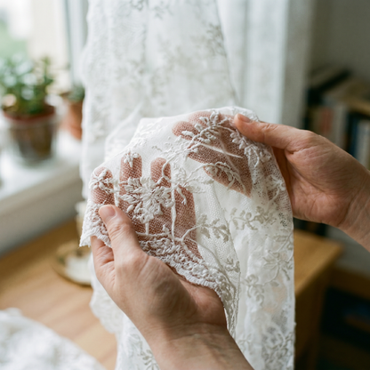 Perdea cu Broderie Decorativă și Tijă Telescopică