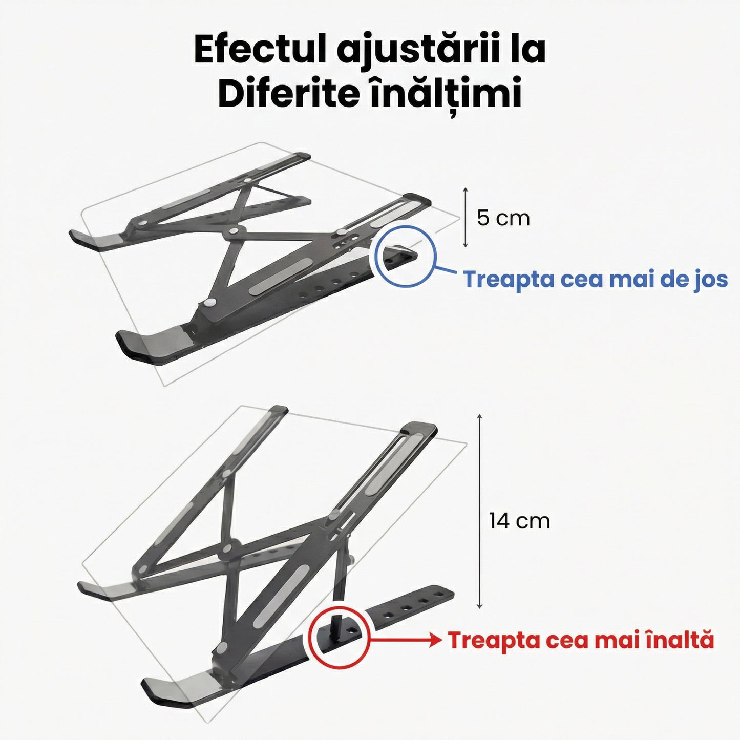 Suport Portabil pentru Laptop de Aluminiu cu Bază de Răcire Pliabilă și Ajustabilă