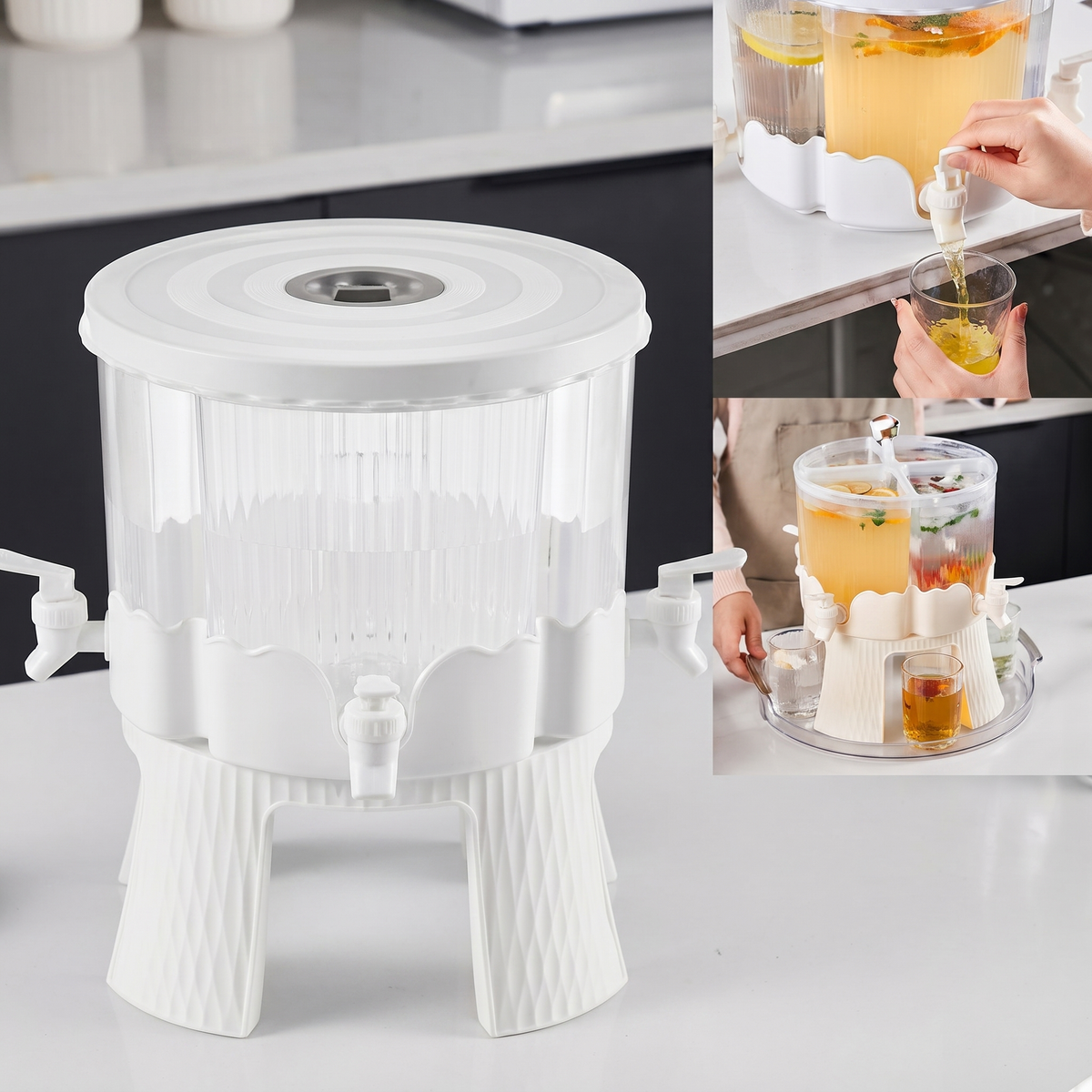 Dispenser Băuturi cu Robinet și 4 Compartimente