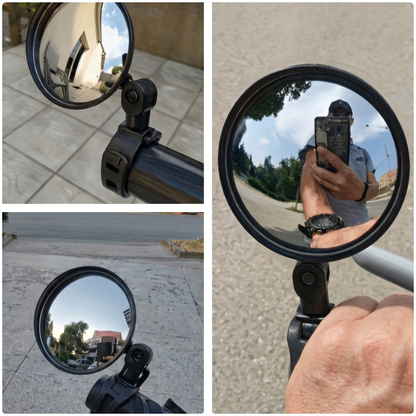 Oglinzi Retrovizoare Reglabile Rotative pentru Biciclete - Îmbunătățește Siguranța și Vizibilitatea pe Drum