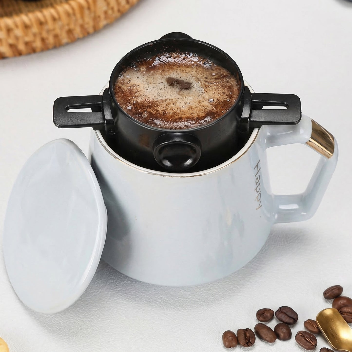 Filtru Portabil de Cafea din Oțel Inoxidabil