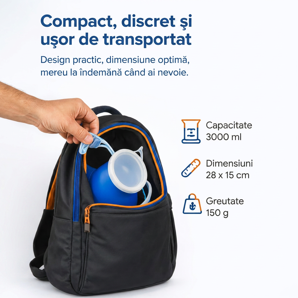 Urinar Portabil 3000 ml cu Furtun Detașabil