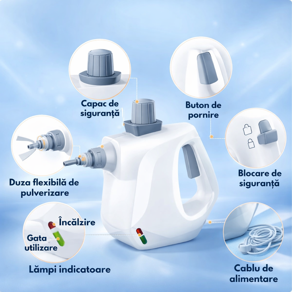SteamPro - Aparat de Curatat cu Aburi Fara Chimicale