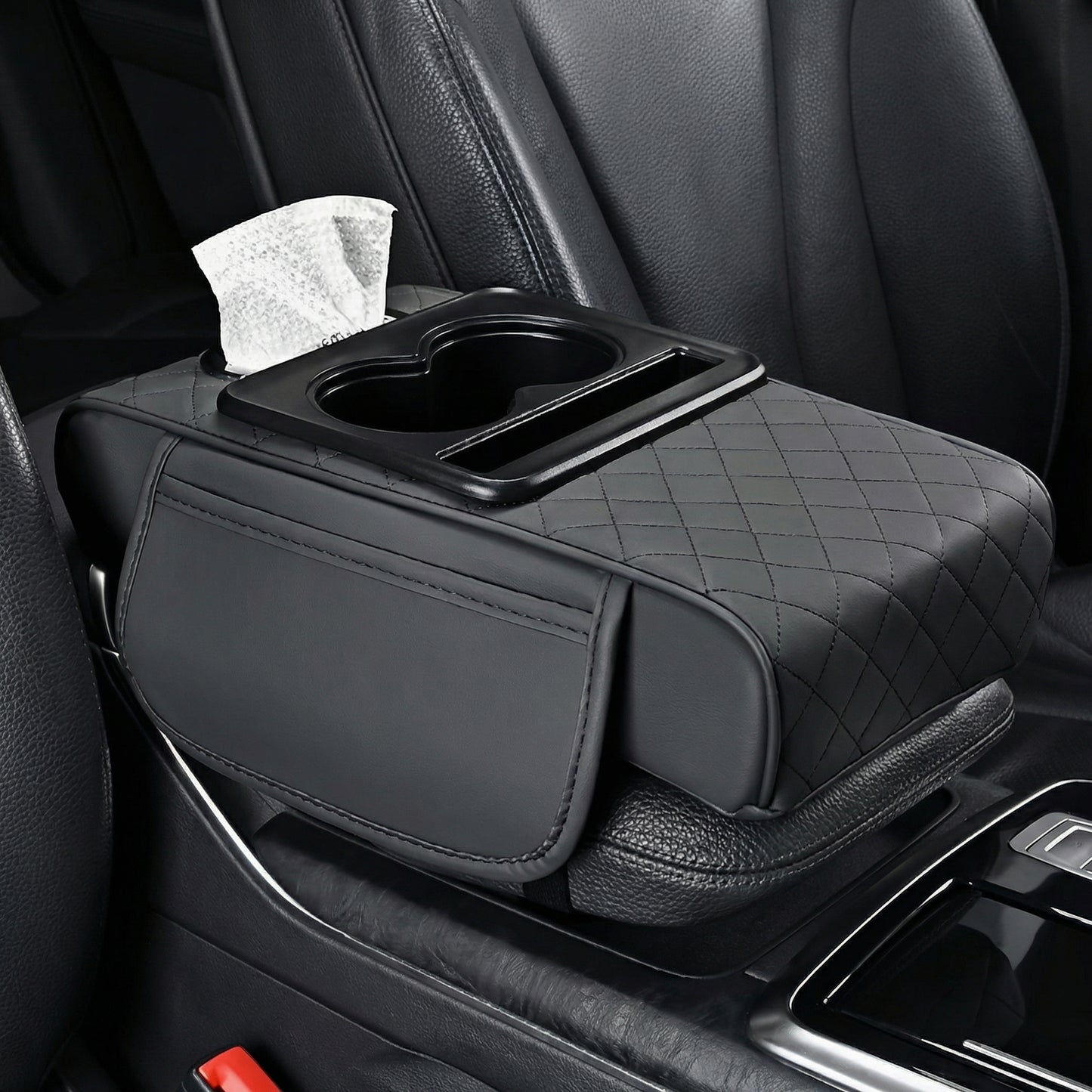 Suport Ergonomic pentru Cotieră Auto din Piele